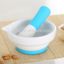silicone kitchen tool set with silicone handle and non-slip silicone base